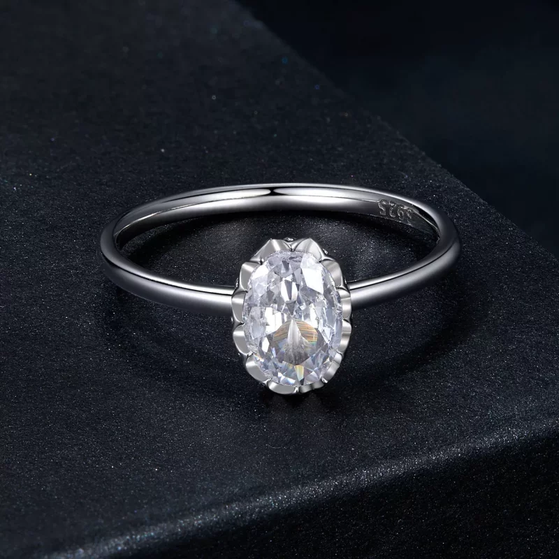 (imagen para) Anillo de moissanita estilo PANDORA Brilliant Beauty de 1 ct (con un certificado - Ver 3