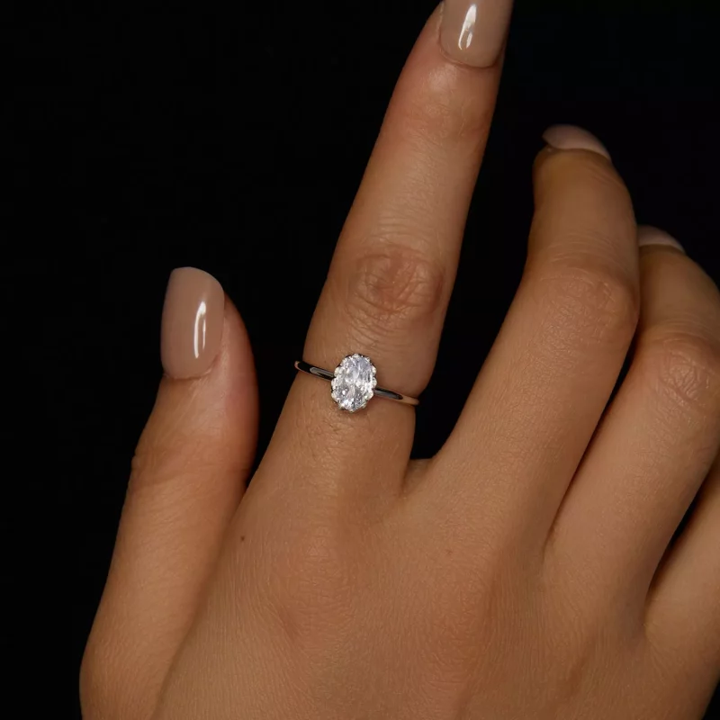 (imagen para) Anillo de moissanita estilo PANDORA Brilliant Beauty de 1 ct (con un certificado - Ver 4