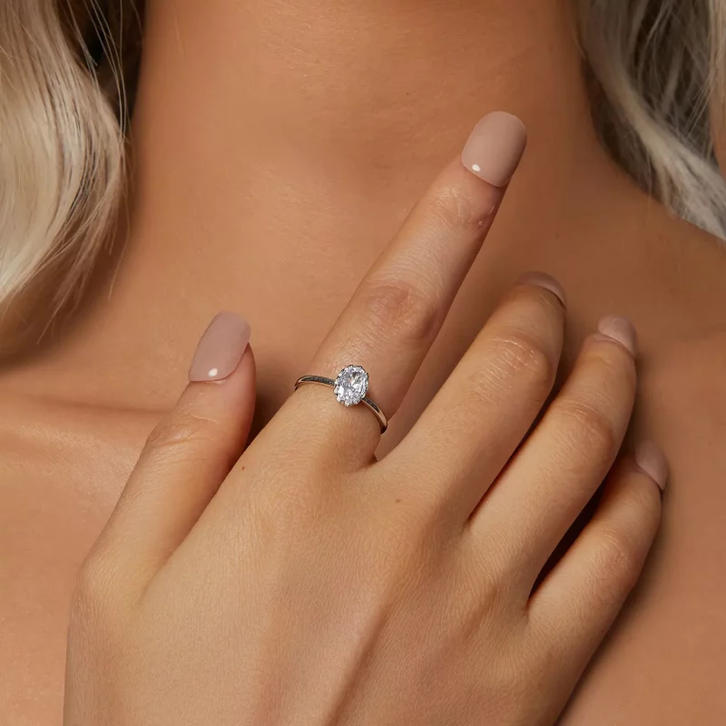 (imagen para) Anillo de moissanita estilo PANDORA Brilliant Beauty de 1 ct (con un certificado - Ver 5
