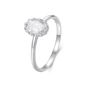 (imagen para) Anillo de moissanita estilo PANDORA Brilliant Beauty de 1 ct (con un certificado) - MSR049