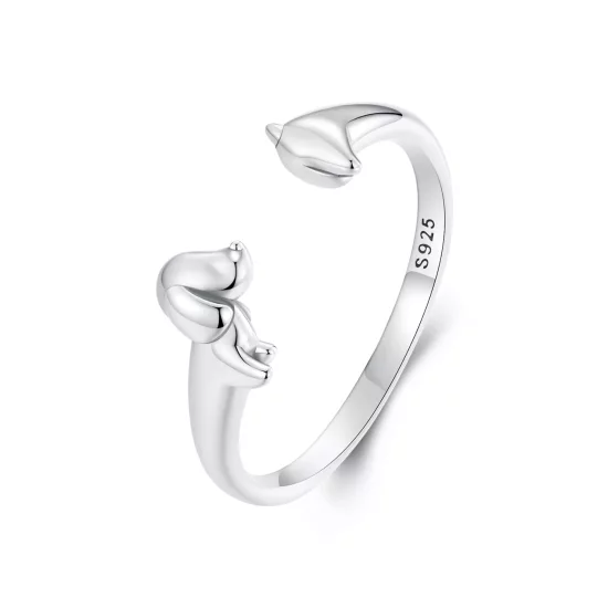 (imagen para) Anillo de perro salchicha en 3D estilo PANDORA - SCR1033-E