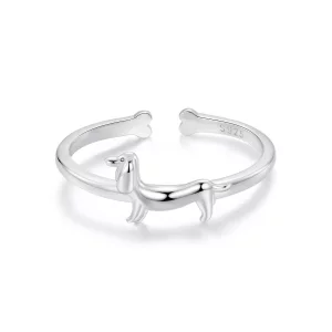 Anillo de perro salchicha estilo PANDORA - SCR1029-E (imagen para) Anillo de perro salchicha estilo PANDORA - SCR1029-E