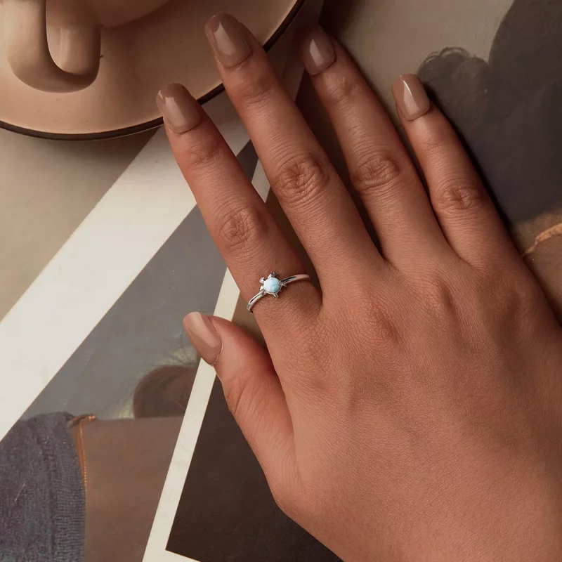 (imagen para) Anillo de tortuga estilo PANDORA - BSR553-E - Ver 4
