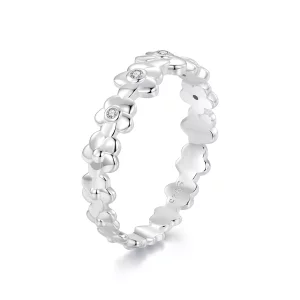 Anillo estilo PANDORA con flor pequeña - SCR1028 (imagen para) Anillo estilo PANDORA con flor pequeña - SCR1028