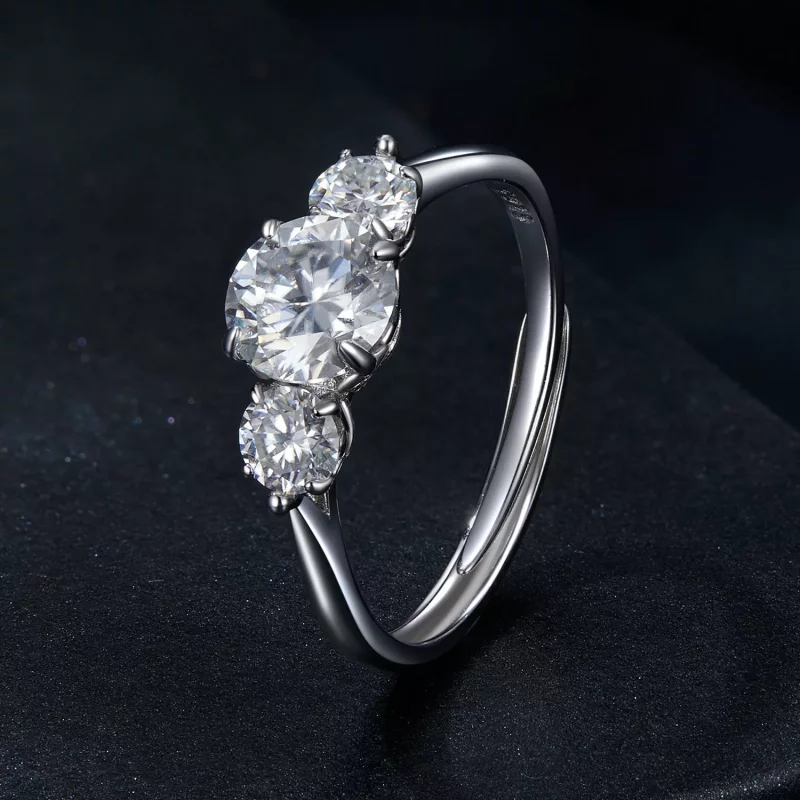 (imagen para) Anillo romántico de moissanita de 1 ct con estilo PANDORA (con un certificado) - - Ver 2