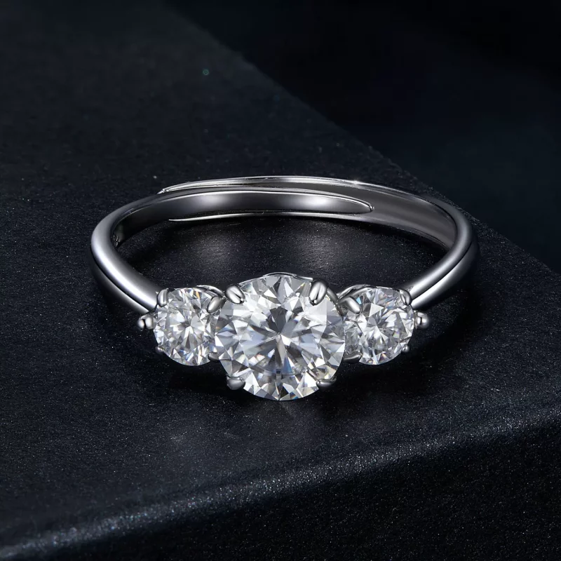 (imagen para) Anillo romántico de moissanita de 1 ct con estilo PANDORA (con un certificado) - - Ver 3
