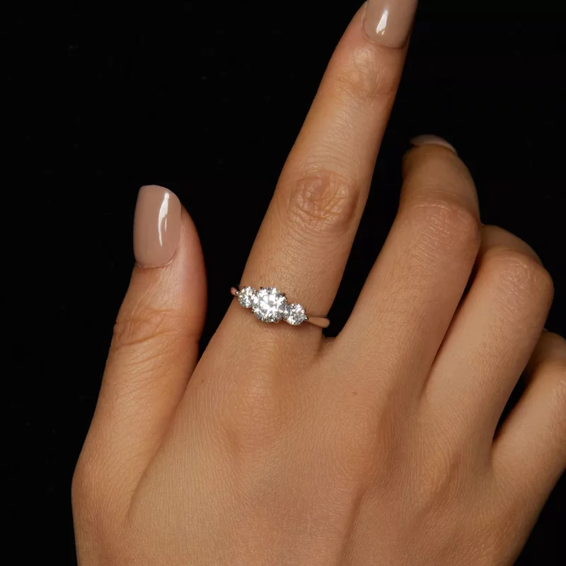 (imagen para) Anillo romántico de moissanita de 1 ct con estilo PANDORA (con un certificado) - - Ver 4