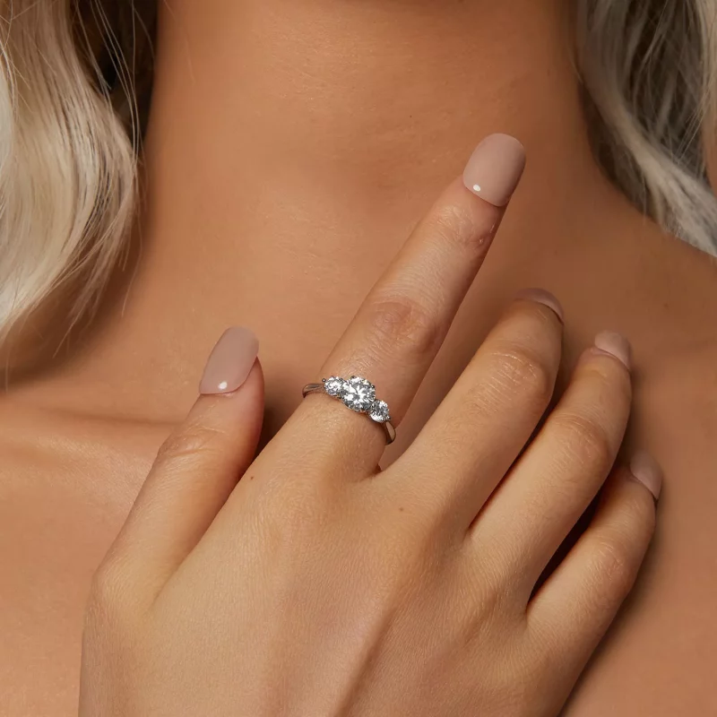 (imagen para) Anillo romántico de moissanita de 1 ct con estilo PANDORA (con un certificado) - - Ver 5