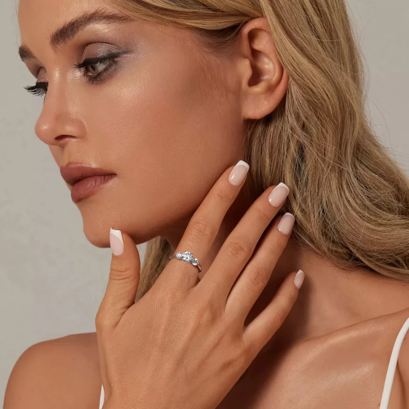 (imagen para) Anillo romántico de moissanita de 1 ct con estilo PANDORA (con un certificado) - - Ver 6
