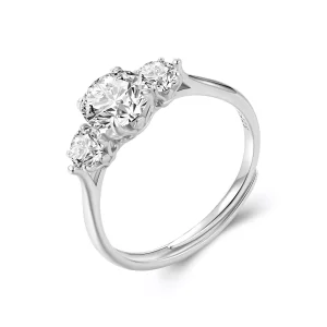 Anillo romántico de moissanita de 1 ct con estilo PANDORA (con un certificado) - MSR051-E (imagen para) Anillo romántico de moissanita de 1 ct con estilo PANDORA (con un certificado) - MSR051-E