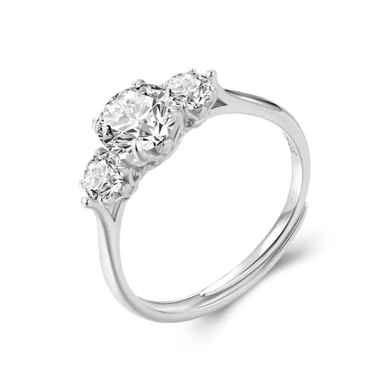 (imagen para) Anillo romántico de moissanita de 1 ct con estilo PANDORA (con un certificado) - MSR051-E