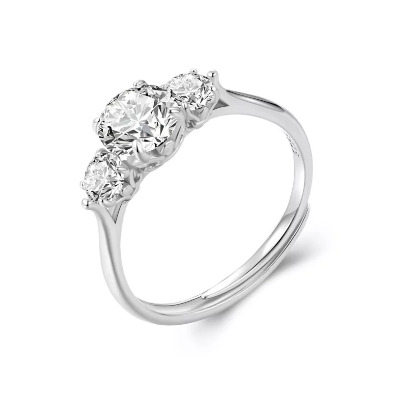 (imagen para) Anillo romántico de moissanita de 1 ct con estilo PANDORA (con un certificado) - MSR051-E