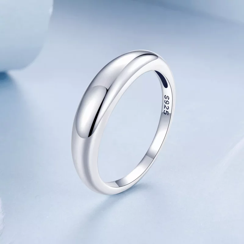 (imagen para) Anillo sencillo liso estilo PANDORA - BSR558 - Ver 2