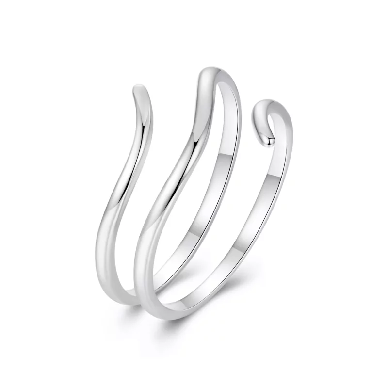 (imagen para) Anillo sencillo multicapa estilo PANDORA - SCR1040-E