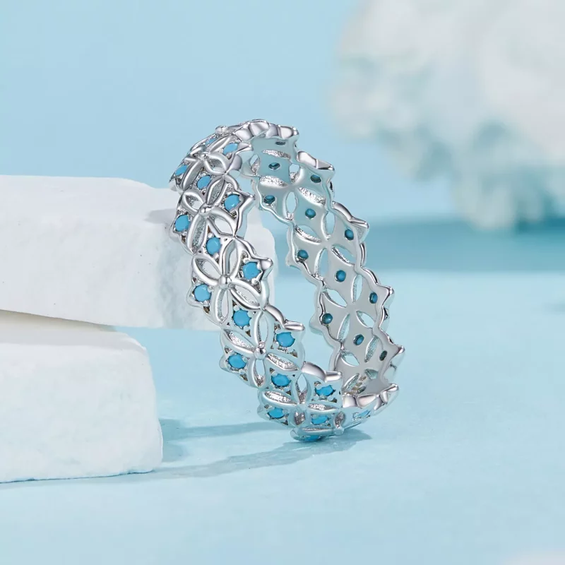 (imagen para) Anillo turquesa estilo PANDORA - BSR556 - Ver 2