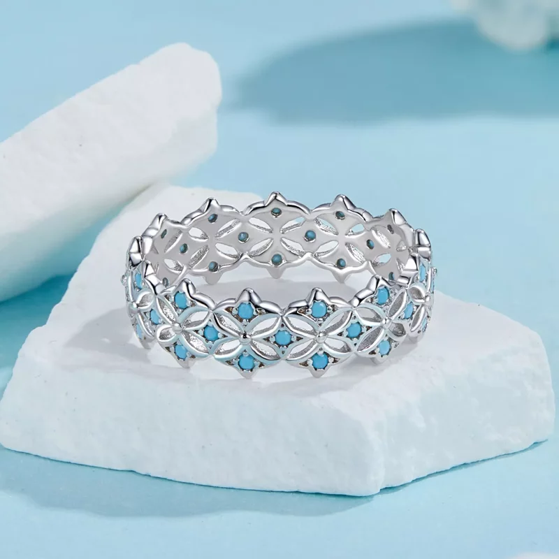 (imagen para) Anillo turquesa estilo PANDORA - BSR556 - Ver 3