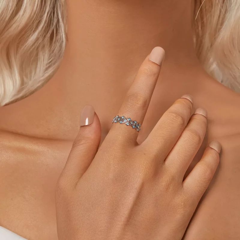 (imagen para) Anillo turquesa estilo PANDORA - BSR556 - Ver 6