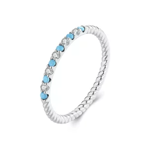 (imagen para) Anillo turquesa estilo PANDORA - SCR1024
