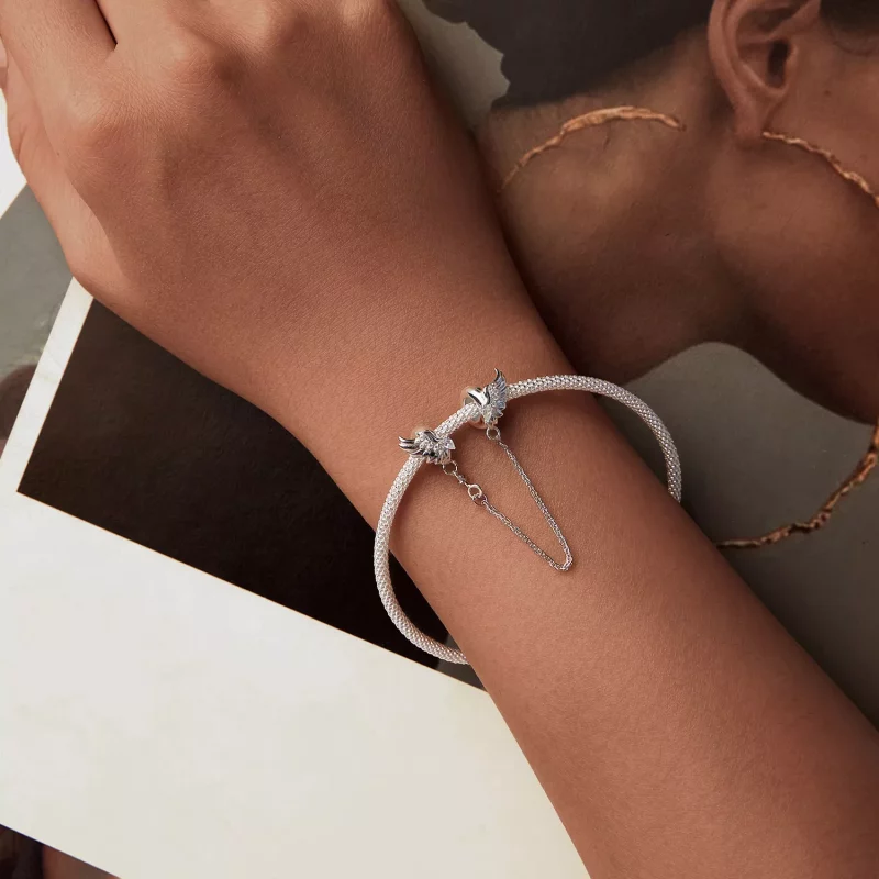 (imagen para) Cadena de seguridad con forma de ala estilo PANDORA - SCC2779 - Ver 5