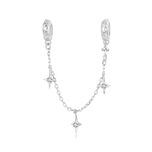 (imagen para) Cadena de seguridad con forma de estrella estilo PANDORA - SCC2789