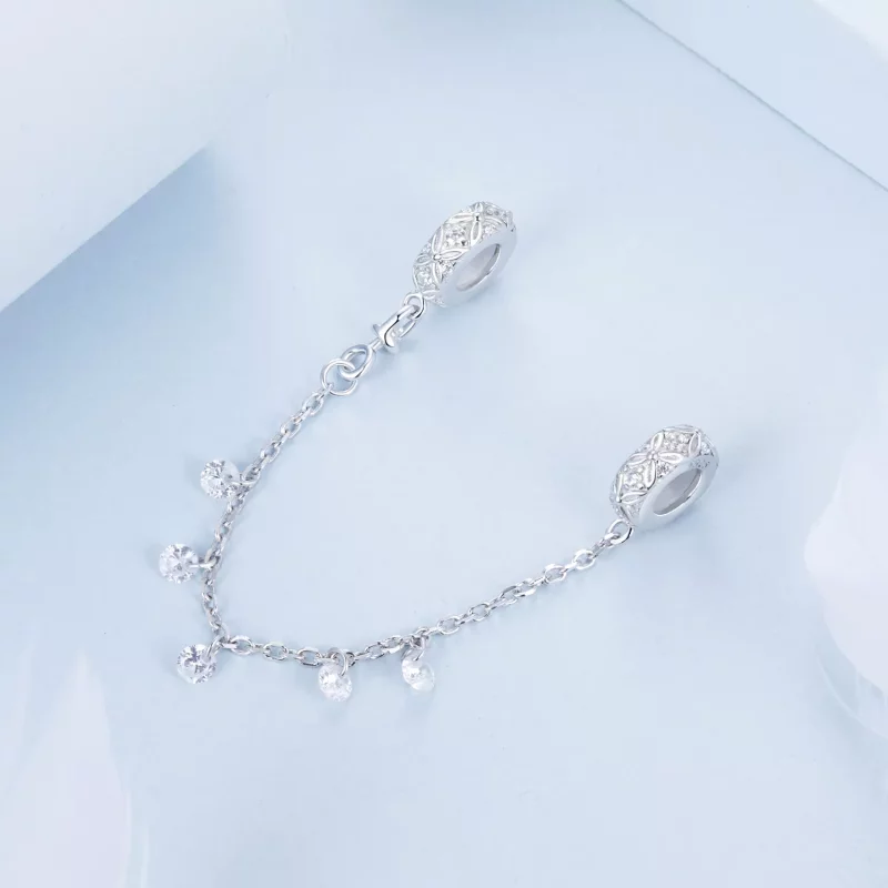 (imagen para) Cadena de seguridad de silicona con relieve estilo PANDORA - BSC1012 - Ver 2