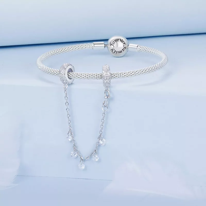 (imagen para) Cadena de seguridad de silicona con relieve estilo PANDORA - BSC1012 - Ver 3