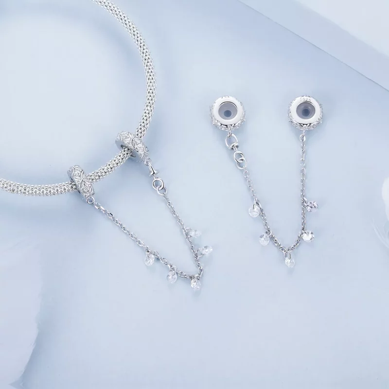 (imagen para) Cadena de seguridad de silicona con relieve estilo PANDORA - BSC1012 - Ver 4