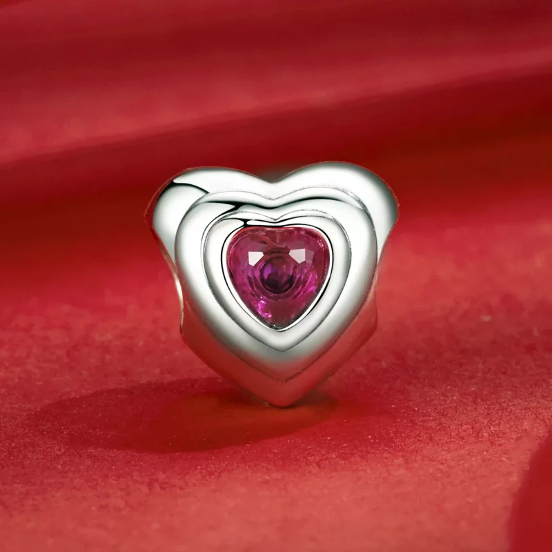 (imagen para) Charm clásico con forma de corazón de amor estilo PANDORA - SCC2776 - Ver 2