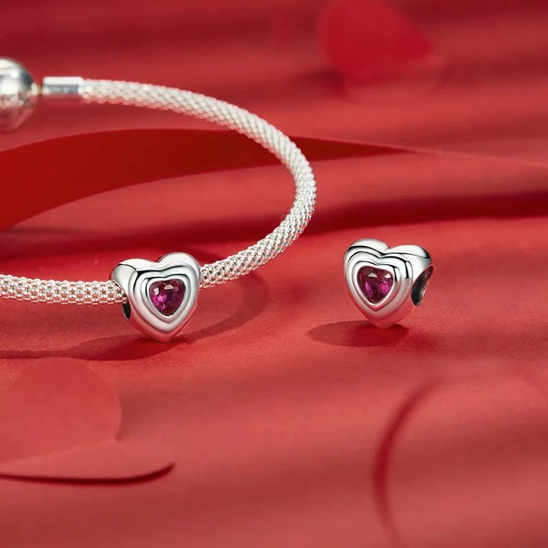 (imagen para) Charm clásico con forma de corazón de amor estilo PANDORA - SCC2776 - Ver 4
