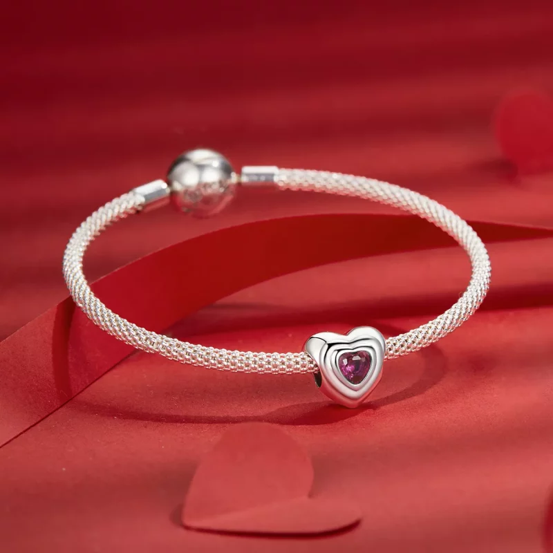 (imagen para) Charm clásico con forma de corazón de amor estilo PANDORA - SCC2776 - Ver 5