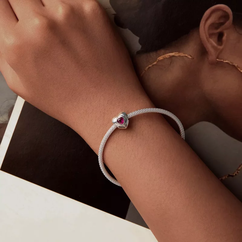 (imagen para) Charm clásico con forma de corazón de amor estilo PANDORA - SCC2776 - Ver 6