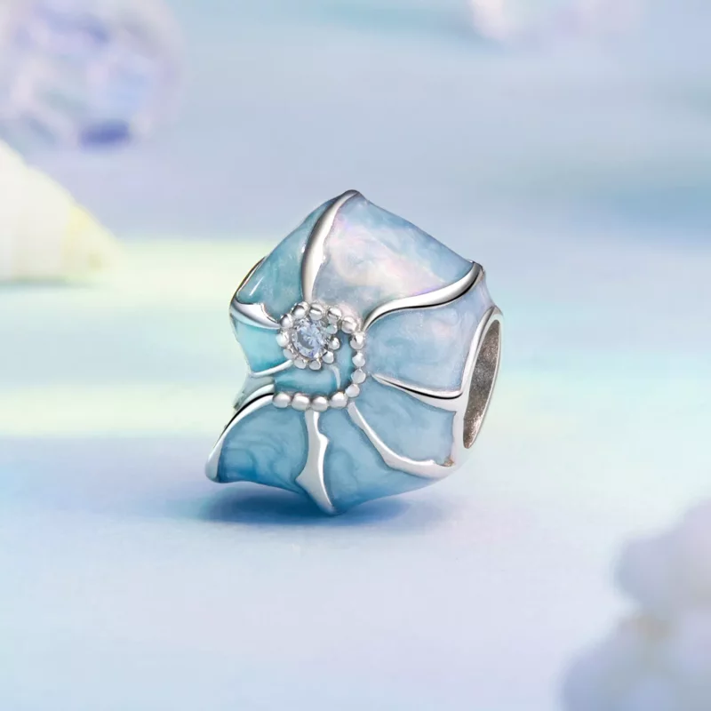 (imagen para) Charm de caracola azul estilo PANDORA - BSC1018 - Ver 2
