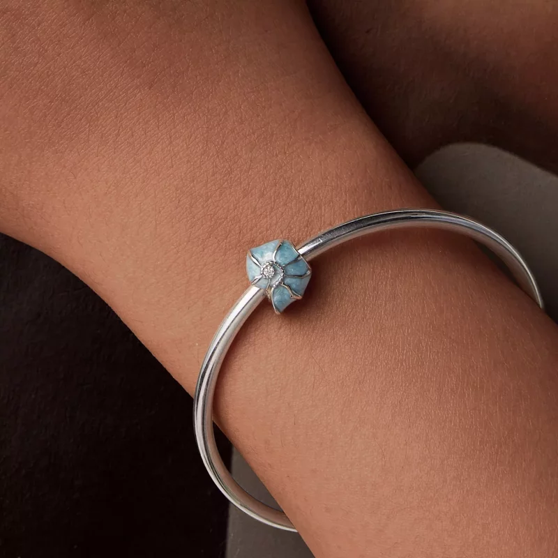 (imagen para) Charm de caracola azul estilo PANDORA - BSC1018 - Ver 7