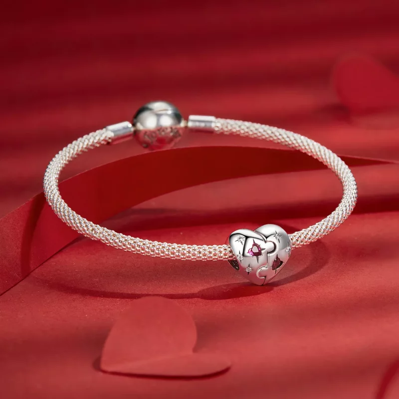 (imagen para) Charm de corazón en forma de rompecabezas estilo PANDORA - SCC2775 - Ver 5