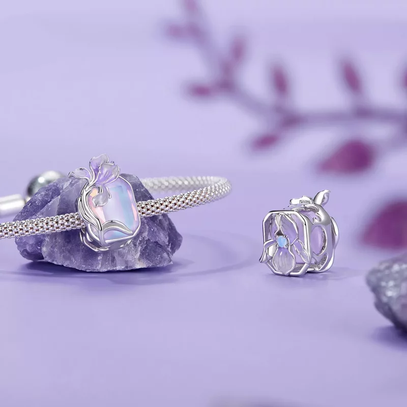 (imagen para) Charm de iris de cristal estilo PANDORA - BSC1032 - Ver 4