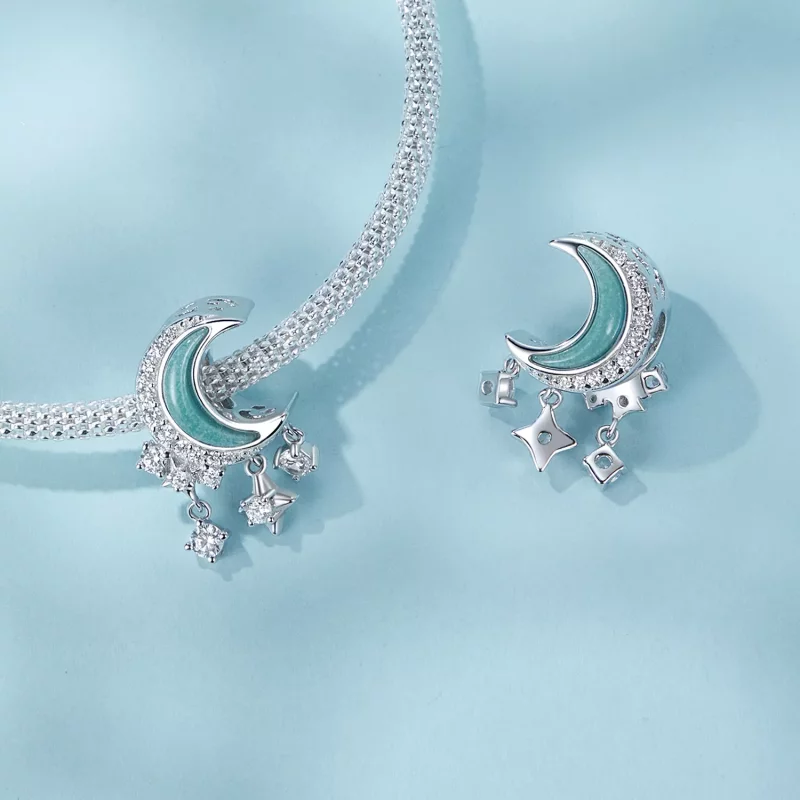 (imagen para) Charm de luz de luna estilo PANDORA - SCC2801 - Ver 6