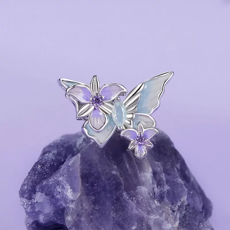 (imagen para) Charm de mariposa iris estilo PANDORA - BSC1030 - Ver 2
