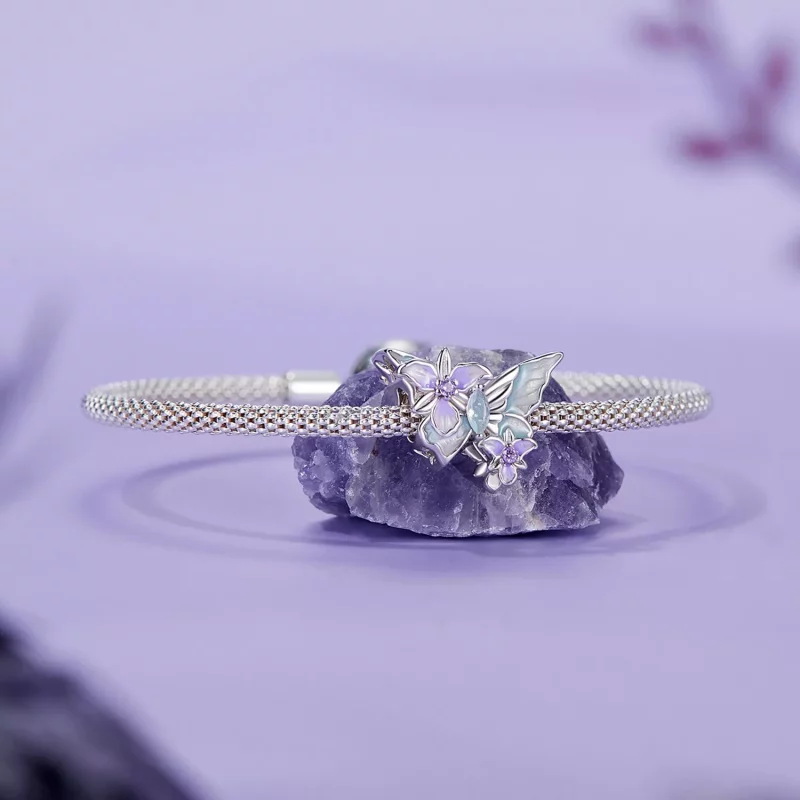 (imagen para) Charm de mariposa iris estilo PANDORA - BSC1030 - Ver 5
