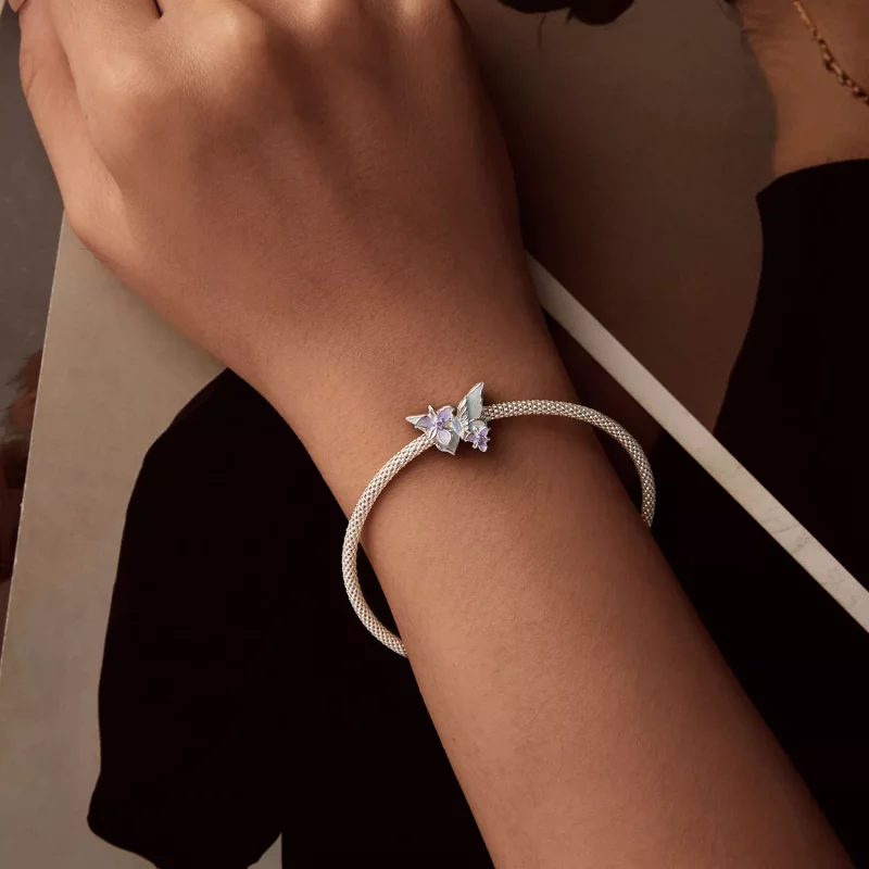 (imagen para) Charm de mariposa iris estilo PANDORA - BSC1030 - Ver 6
