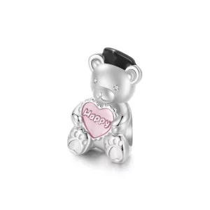 Charm de oso de graduación estilo PANDORA - SCC2838 (imagen para) Charm de oso de graduación estilo PANDORA - SCC2838