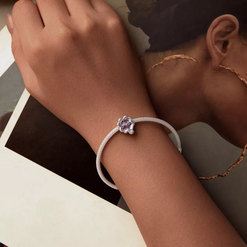 (imagen para) Charm de trébol de cuatro hojas estilo PANDORA - SCC2780 - Ver 6