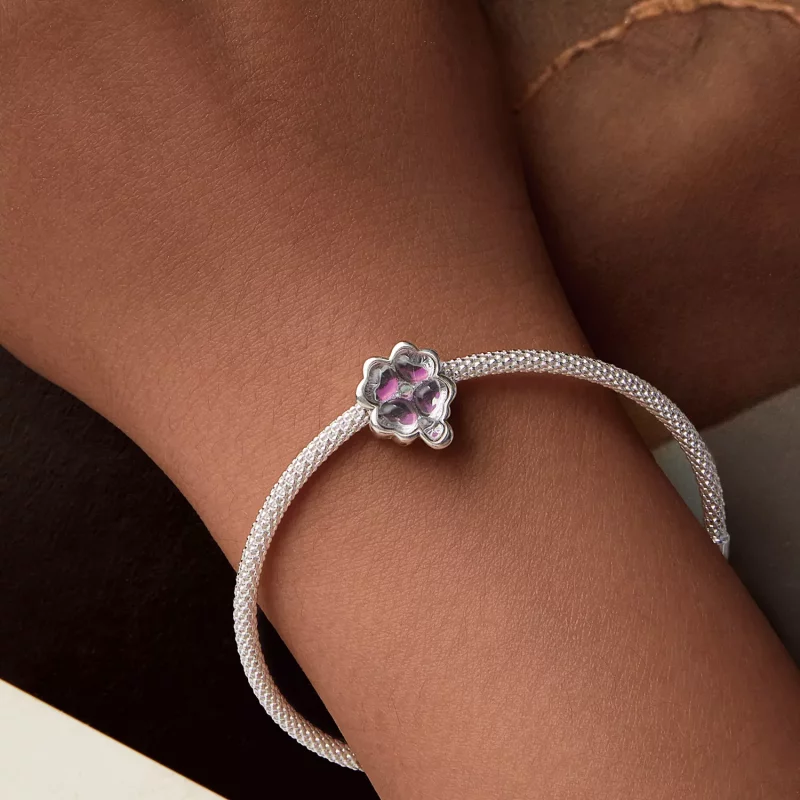 (imagen para) Charm de trébol de cuatro hojas estilo PANDORA - SCC2780 - Ver 7