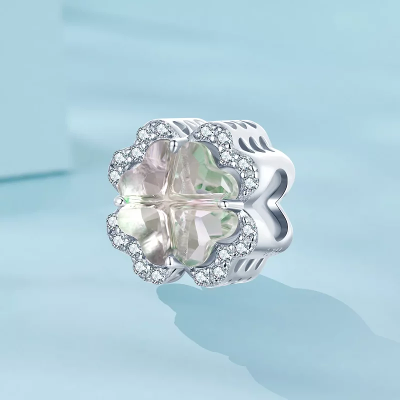 (imagen para) Charm de trébol de cuatro hojas estilo PANDORA - SCC2803 - Ver 2
