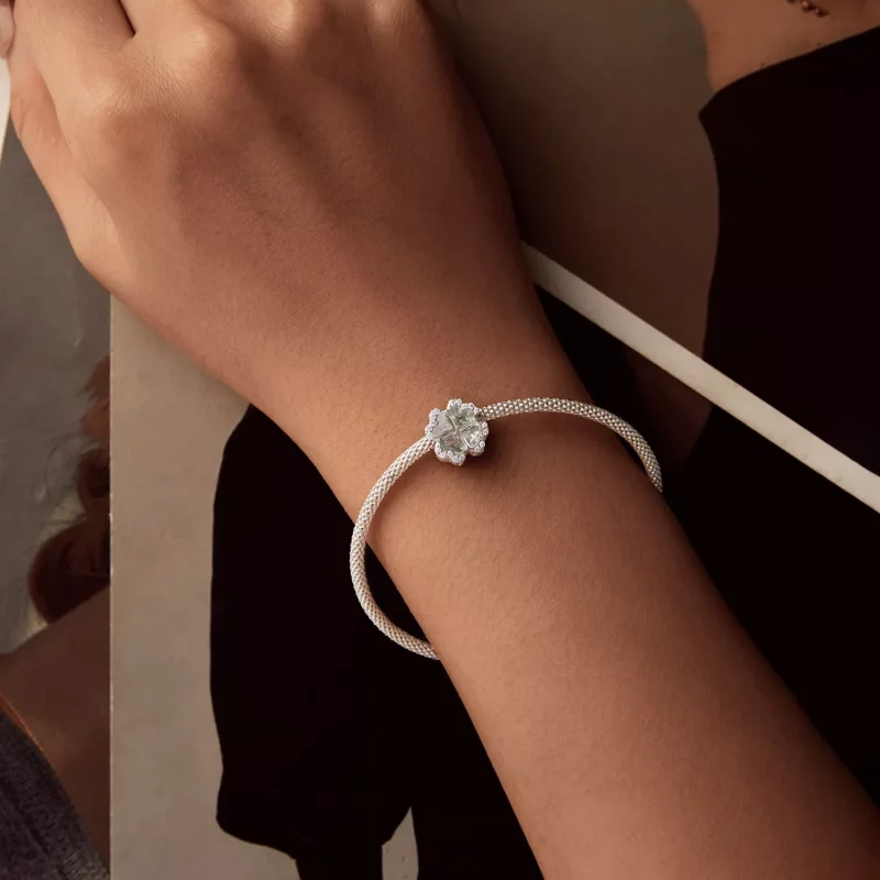 (imagen para) Charm de trébol de cuatro hojas estilo PANDORA - SCC2803 - Ver 6