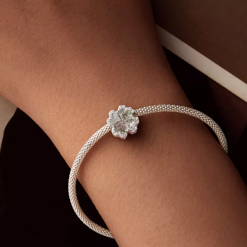 (imagen para) Charm de trébol de cuatro hojas estilo PANDORA - SCC2803 - Ver 7