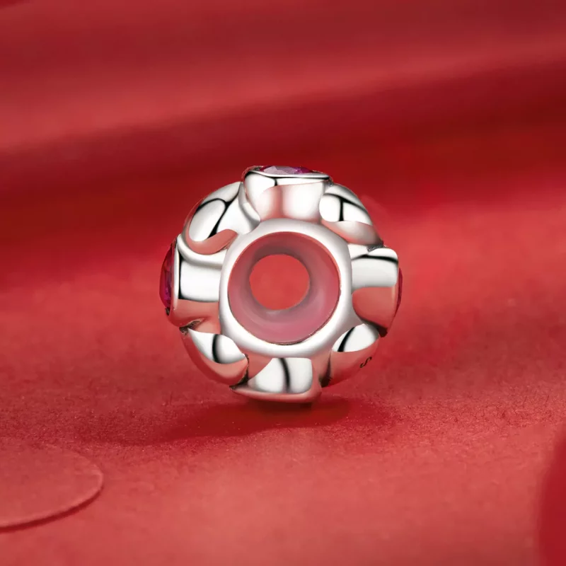 (imagen para) Charm espaciador con forma de corazón de estilo PANDORA - SCC2778 - Ver 3