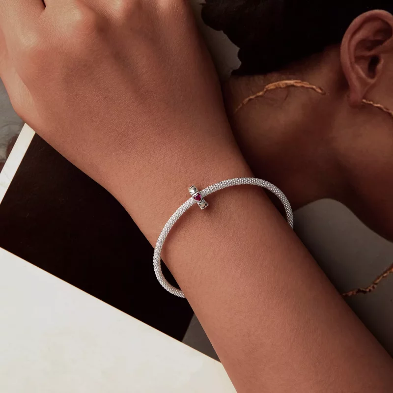 (imagen para) Charm espaciador con forma de corazón de estilo PANDORA - SCC2778 - Ver 6