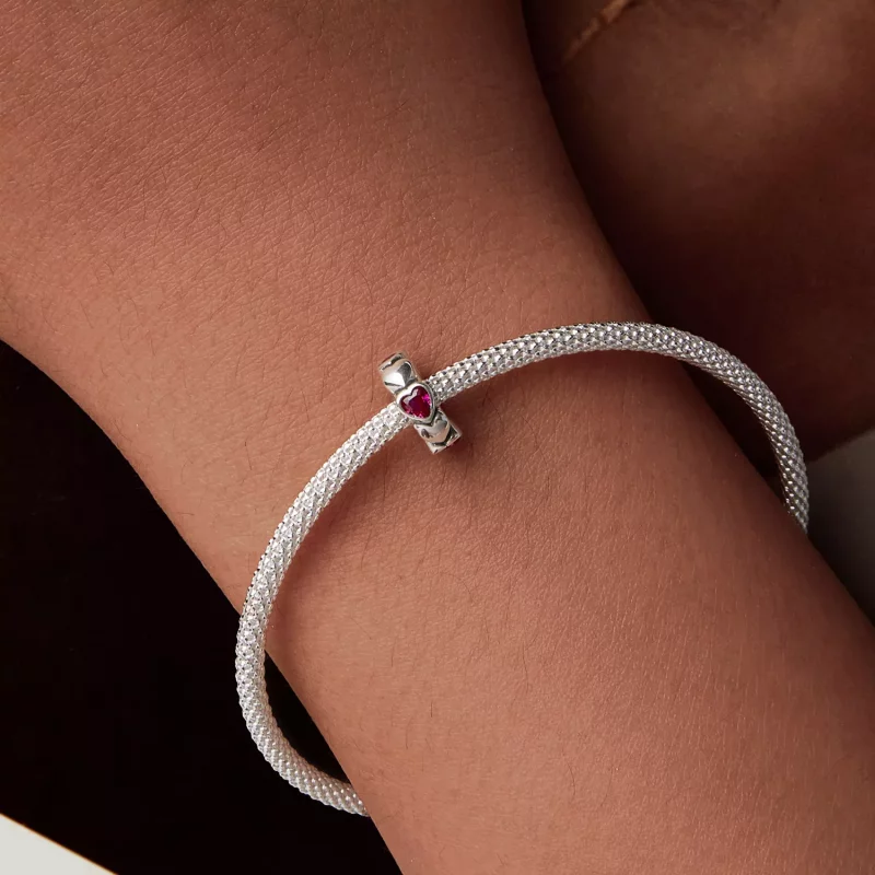(imagen para) Charm espaciador con forma de corazón de estilo PANDORA - SCC2778 - Ver 7