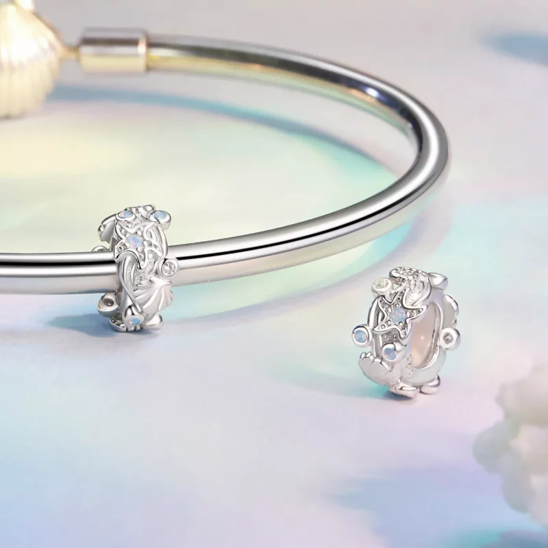 (imagen para) Charm espaciador de silicona con forma de océano azul estilo PANDORA - BSC1019 - Ver 4