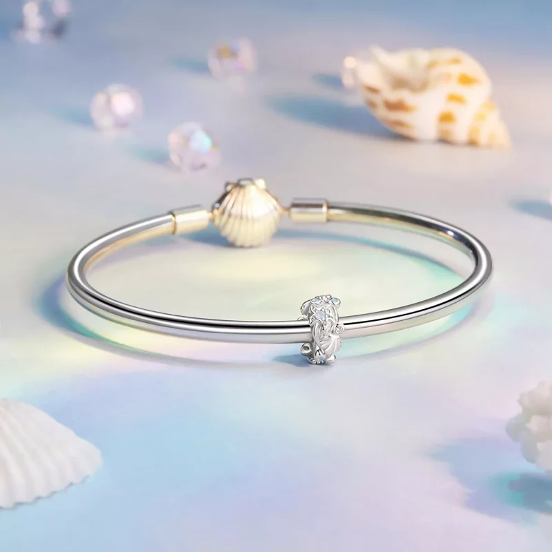 (imagen para) Charm espaciador de silicona con forma de océano azul estilo PANDORA - BSC1019 - Ver 5